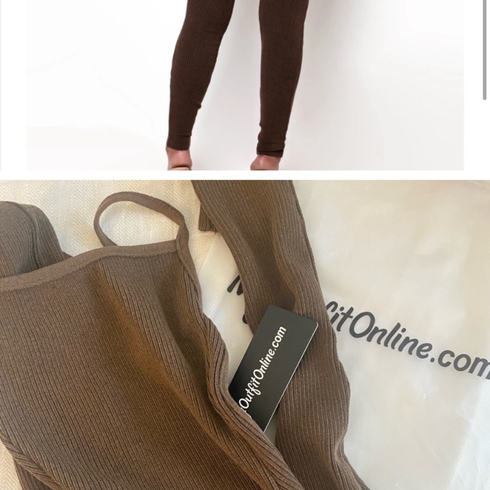 Myoutfitonline ribbed brown jumpsuit